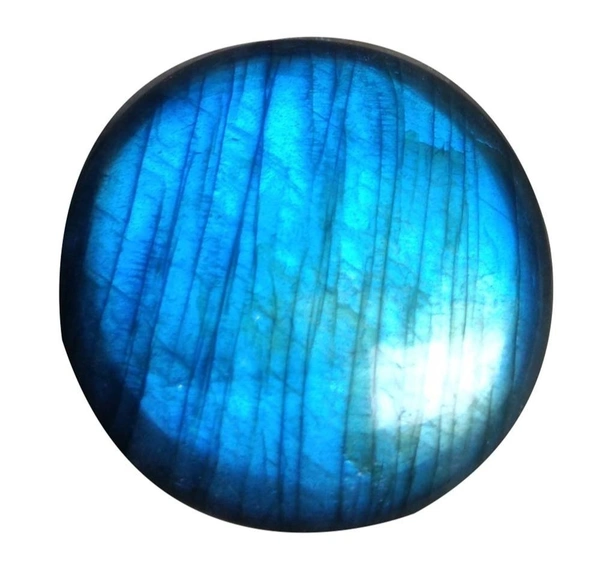 Natural Labradorite Round - Polished Palm Stone - Healing Crystals - Certified Natural Labradorite Gemstone - 86 Carat, Round