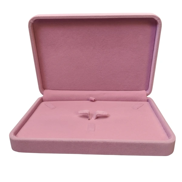 Velvet Small Necklace Set Box Premium Jewellery Storage Case - Pink