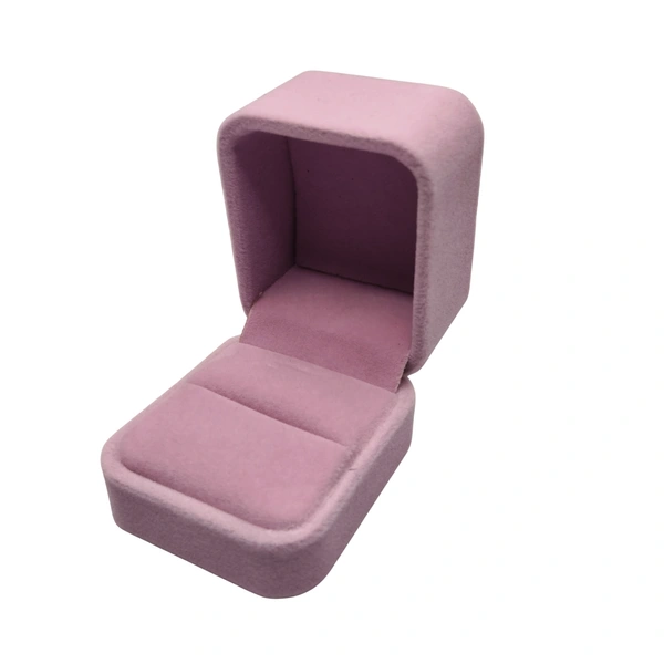 Velvet Ring Box Premium Jewellery Storage Case - Pack Of 3 - Pink