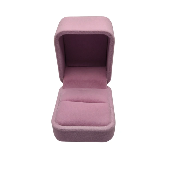 Velvet Ring Box Premium Jewellery Storage Case - Pack Of 3 - Pink