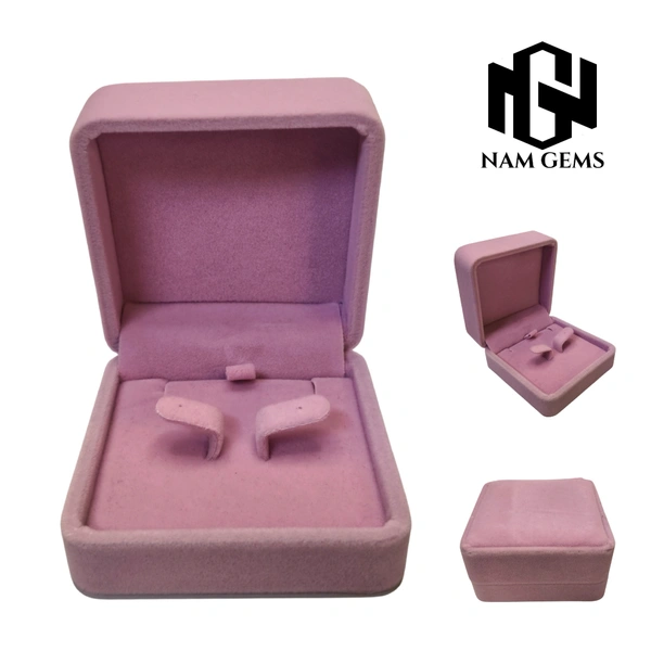 Velvet Earring Box Premium Jewellery Storage Case - Pink