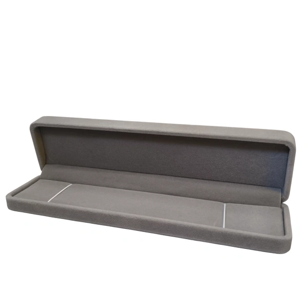 Velvet Chain Box Premium Jewellery Storage Case - Pink Grey