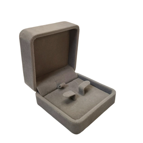 Velvet Earring Box Premium Jewellery Storage Case - Pack Of 3 - Pink Grey