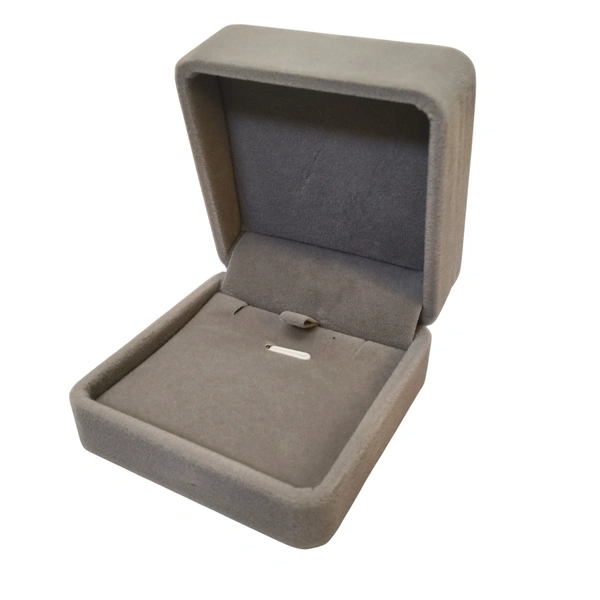 Velvet Pendant Box Premium Jewellery Storage Case - Pack Of 3 - Pink Grey