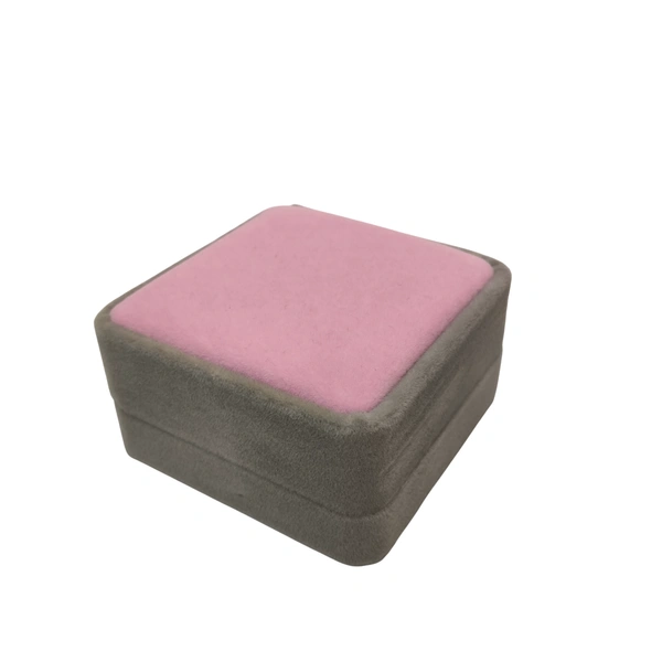 Velvet Pendant Box Premium Jewellery Storage Case - Pack Of 3 - Pink Grey