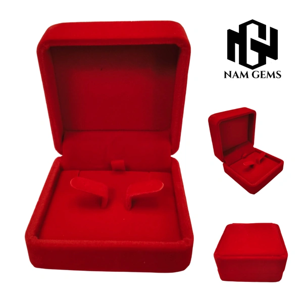 Velvet Earring Box Premium Jewellery Storage Case - Red