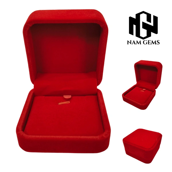 Velvet Pendant Box Premium Jewellery Storage Case - Red