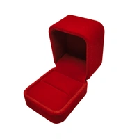 Velvet Ring Box Premium Jewellery Storage Case - Pack Of 3 - Red