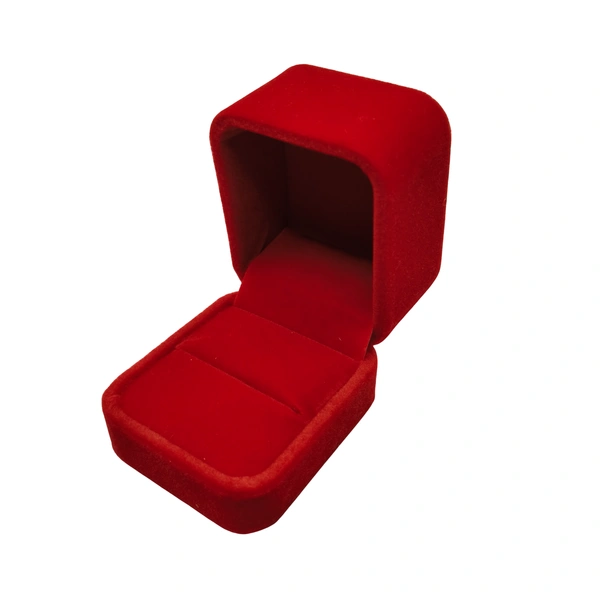 Velvet Ring Box Premium Jewellery Storage Case - Pack Of 3 - Red