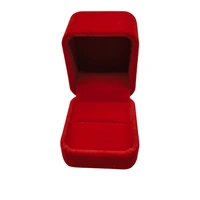 Velvet Ring Box Premium Jewellery Storage Case - Pack Of 3 - Red