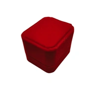 Velvet Ring Box Premium Jewellery Storage Case - Pack Of 3 - Red