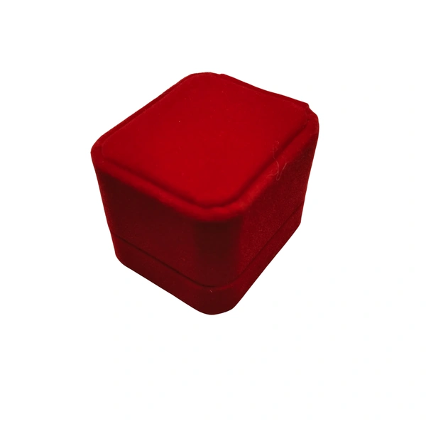Velvet Ring Box Premium Jewellery Storage Case - Pack Of 3 - Red