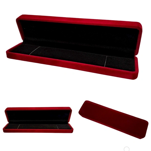 Velvet Chain Box Premium Jewellery Storage Case - Red Wine