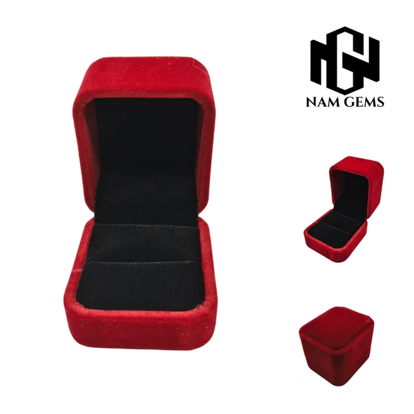 Velvet Ring Box Premium Jewellery Storage Case - Red Wine