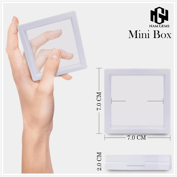Floating Display PE Film Transparent Jewelry Storage Box for Ring, Earring, Gemstones, Bracelet And More - White, Pack Of 3, 7 x 7 x 2 CM