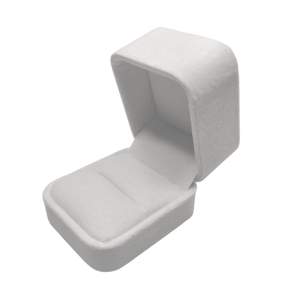 Velvet Ring Box Premium Jewellery Storage Case - Pack Of 3 - White