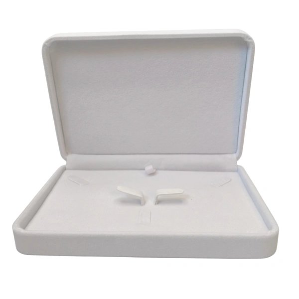 Velvet Small Necklace Set Box Premium Jewellery Storage Case - White