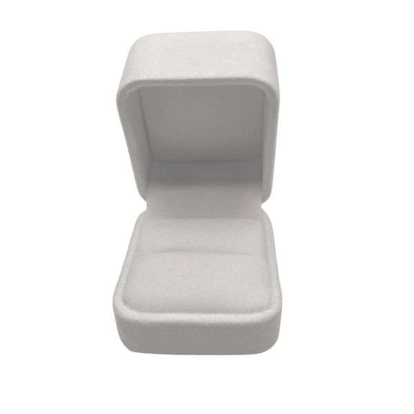 Velvet Ring Box Premium Jewellery Storage Case - Pack Of 3 - White