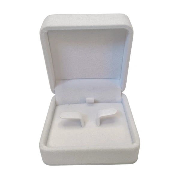 Velvet Earring Box Premium Jewellery Storage Case - Pack Of 3 - White