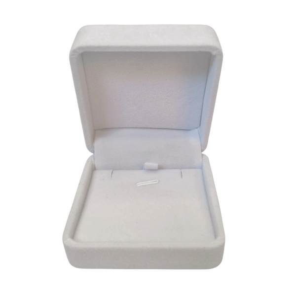 Velvet Pendant Box Premium Jewellery Storage Case - White