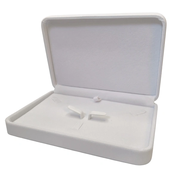 Velvet Small Necklace Set Box Premium Jewellery Storage Case - White