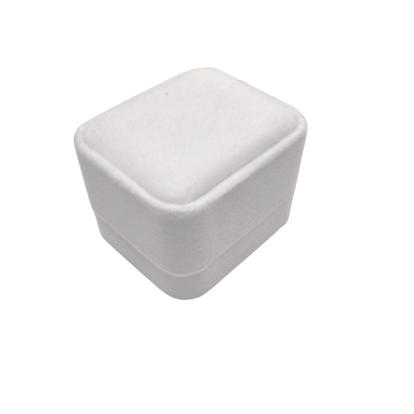 Velvet Ring Box Premium Jewellery Storage Case - Pack Of 3 - White