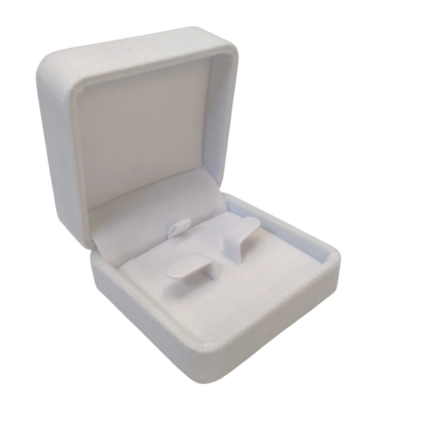 Velvet Earring Box Premium Jewellery Storage Case - Pack Of 3 - White