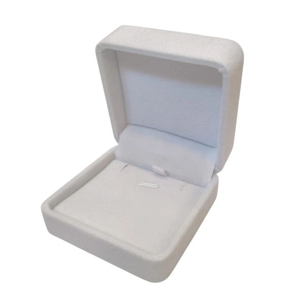 Velvet Pendant Box Premium Jewellery Storage Case - White