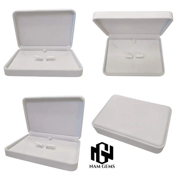 Velvet Small Necklace Set Box Premium Jewellery Storage Case - White