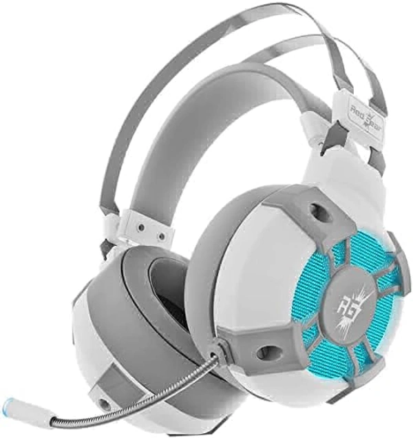 (Refurbished) Redgear Cosmo 7.1 Wired USB Gaming On Ear Headphones with RGB LED Effect, Mic and in-line Controller for PC [Special White Edition]