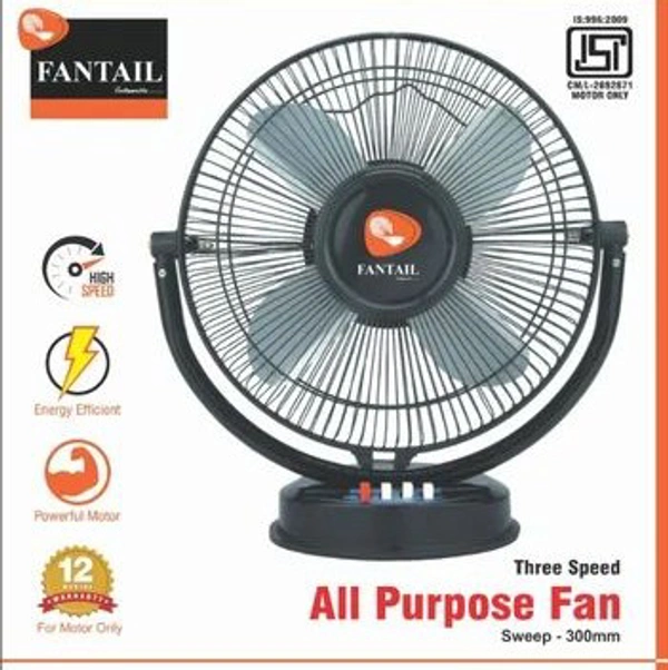 Fantail Ap Fan Best Quality Energy Saver Heavy Quality  - Black