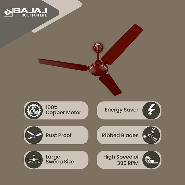 Bajaj Ceiling Fan Model Edge Hs NeoEE 48 Inch 1200mm - Brown