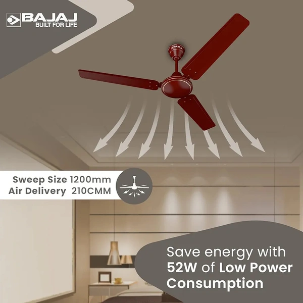 Bajaj Ceiling Fan Model Edge Hs NeoEE 48 Inch 1200mm - Brown