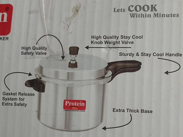 Protein Aluminium Pressure Cooker 5ltr Outer Lid 