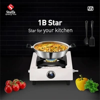 Surya Lpg Gas Stove 1 Burner Brass Stainless Steel Body 