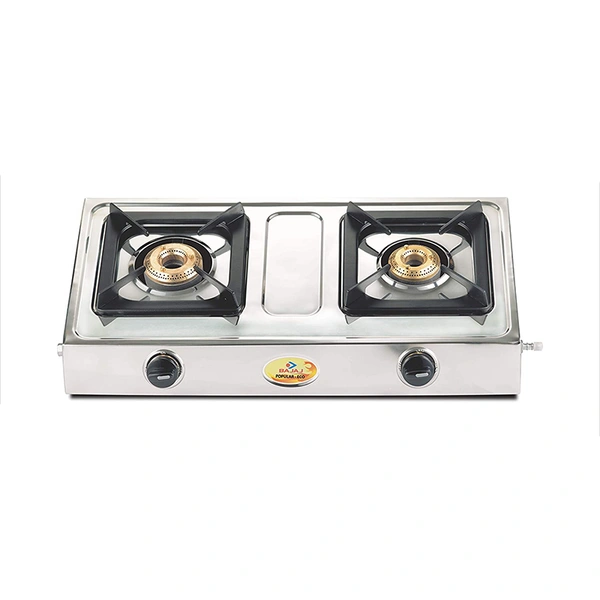 Bajaj Lpg Gas Stove 2 Burner Brass Stainless Steel Body Model Bajaj Popular Eco
