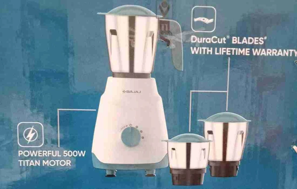 Bajaj Ninja Series Notch Mixer Grinder 3 Jar 500w French Blue Colour 