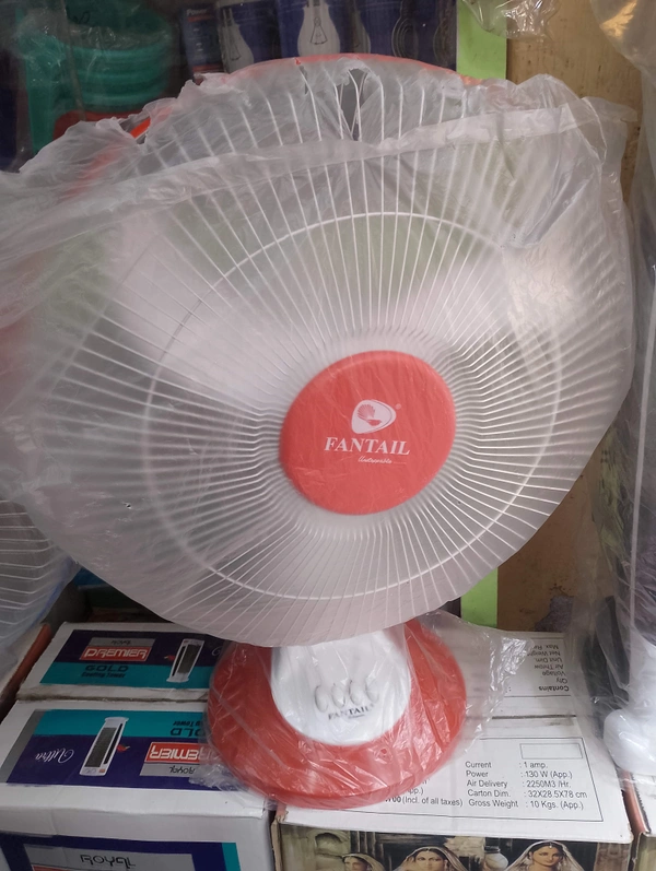 Table Fan Fantail Unstoppable High Speed 3speed Control  - Red, 16 Inch