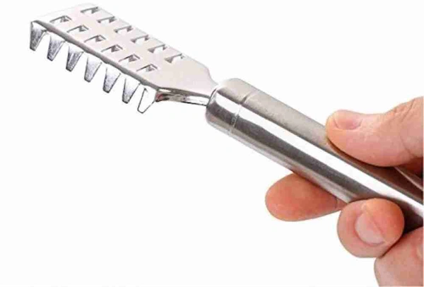 1pc, Fish Scale Remover, Stainless Steel Fish Scale Peeler, Fish Scale Remover Cleaner, Fish Skin Brush, Household Fish Scale Cleaner, Kitchen Fish Scaler, Fish Skin Graters, Kithcen Tools - White