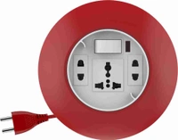 Fybros Comex 2 Pin Extension Board Flex Box 10 Meter Power Cable (Multicolor) 3 Socket Extension Boards  (Multicolor, 10 m) - Red