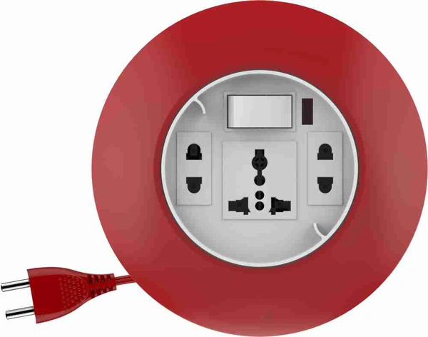Fybros Comex 2 Pin Extension Board Flex Box 10 Meter Power Cable (Multicolor) 3 Socket Extension Boards  (Multicolor, 10 m) - Red