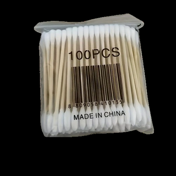 100pcs/bag Double Head Swabs Round Makeup Buds Multipurpose Sanitary Swabs Beauty Sticks For Ear Cleaning Personal Care, 1 Bag - White