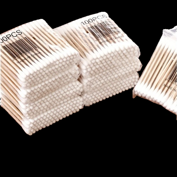 100pcs/bag Double Head Swabs Round Makeup Buds Multipurpose Sanitary Swabs Beauty Sticks For Ear Cleaning Personal Care, 1 Bag - White