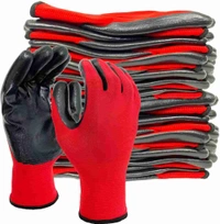 1/ 3Pairs Ultra-Thin PU Coated Work Gloves, Excellent Grip Gloves, Nylon Shell Black Polyurethane Coated Safety Work Gloves, Knit Wrist Cuff, Ideal For Light Duty Work
