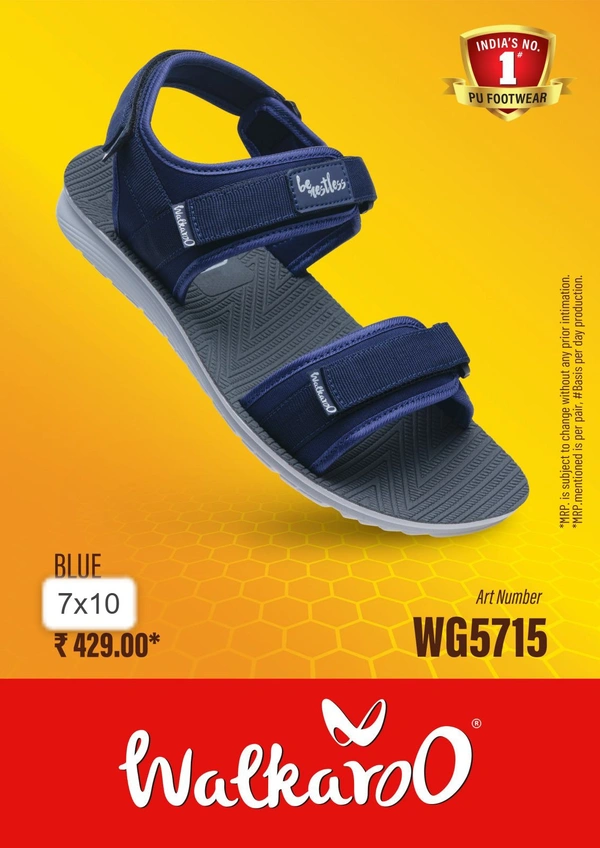 The toe grip in the footwear gives a very good grip. The PU sole from Walkaroo makes it light weight, durable & gives a firm grip. You can wear these ... - Ultramarine, UK - 6 7 8 9 10 11 12