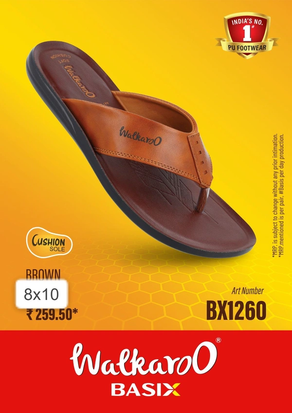 Walkaroo Men’s Sandals BX1260 - Brown, UK - 6 7 8 9 10 11 12