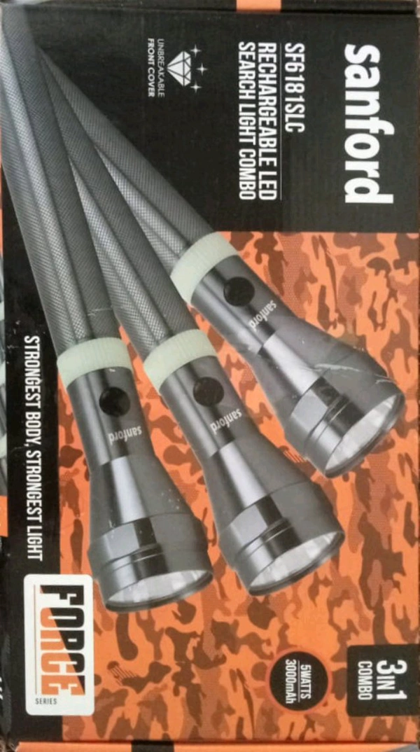 Brand: SanfordSanford Rechargeable Led Search Light Combo 3 in 1, Black, Sf6196Slc Bs - Mercury