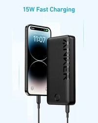 Anker Power Bank, 325 Portable Charger (PowerCore 20K II), 20,000mAh Battery Pack with 2-Port, 15W High-Speed Charging for iPhone, Samsung Galaxy, and More - Black
