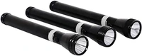 GEEPAS3-in-1 Rechargeable LED Flashlight CREE LED Aluminum Body with Rubber Blow Ni-Cd Battery GFL4622N Black 26.5 cm 2 YEARS WARRANTY  - Black