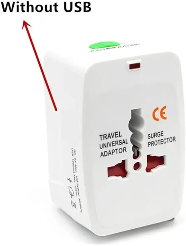 All-In-One Universal Travel Adapter Plug White - White